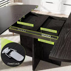 Table à manger ronde extensible, design ovale moderne avec rallonges amovibles pour 4 à 8 personnes