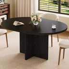 COZONY Extendable Round Dining Table, Modern Oval Design with Removable Leaves for 4-8 People Kitchen Dining Room Living Room