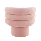 Fauteuil de coiffeuse en polaire peluche, avec dossier rond en forme de tonneau, base robuste, fauteuil pivotant pour salon, chambre à coucher