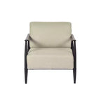 HomeRoots 28 Beige and Black Upholstered Cushion and Solid Wood Arm Chair