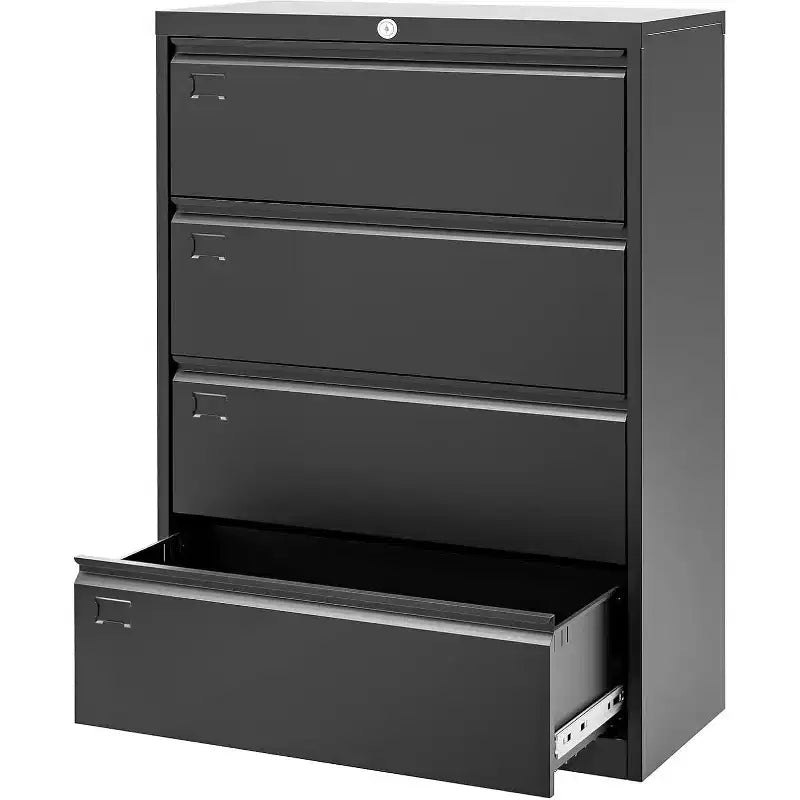 4-Drawer Lateral File Cabinet with Lock, Heavy-Duty Steel Filing Cabinet for Legal/Letter/A4, Secure Office Storage