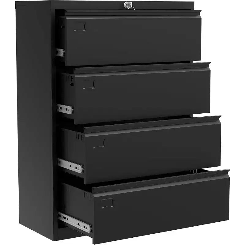 4-Drawer Lateral File Cabinet with Lock, Heavy-Duty Steel Filing Cabinet for Legal/Letter/A4, Secure Office Storage