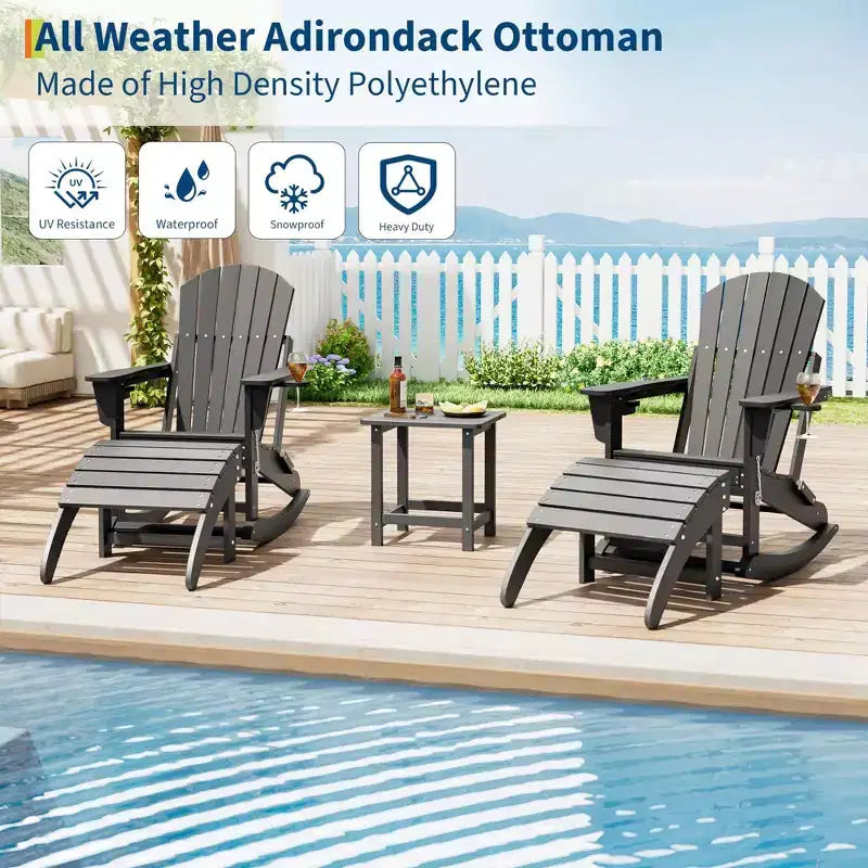 Dark Gray Outdoor Foot Rest Stool