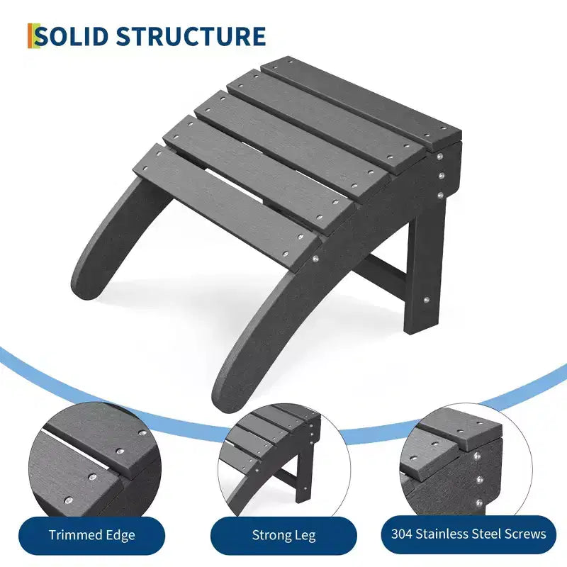 Dark Gray Outdoor Foot Rest Stool