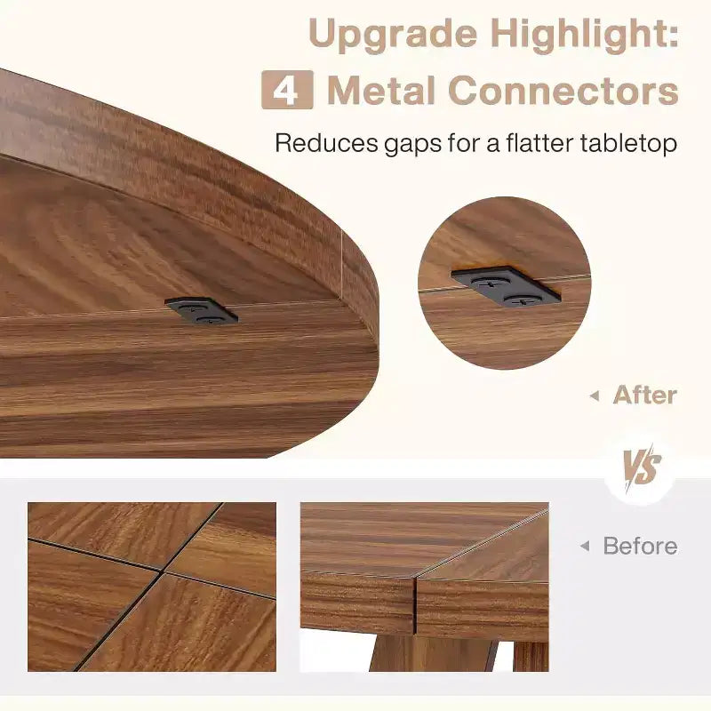 Round Dining Table, Farmhouse Wood Tabletop Cross Base for 4-6 People