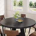 COZONY Round Dining Table, Farmhouse Wood Tabletop Cross Base for 4-6 People Kitchen Dining Room