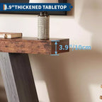 Console de ferme de 55 po avec étagères ouvertes à 2 niveaux, table de canapé étroite pour entrée, couloir et salon