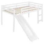 Lit mezzanine de taille double avec toboggan et clôture pour chambre d'enfant