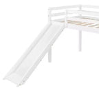 Lit mezzanine de taille double avec toboggan et clôture pour chambre d'enfant