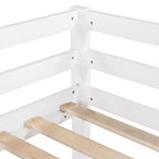 Lit mezzanine de taille double avec toboggan et clôture pour chambre d'enfant