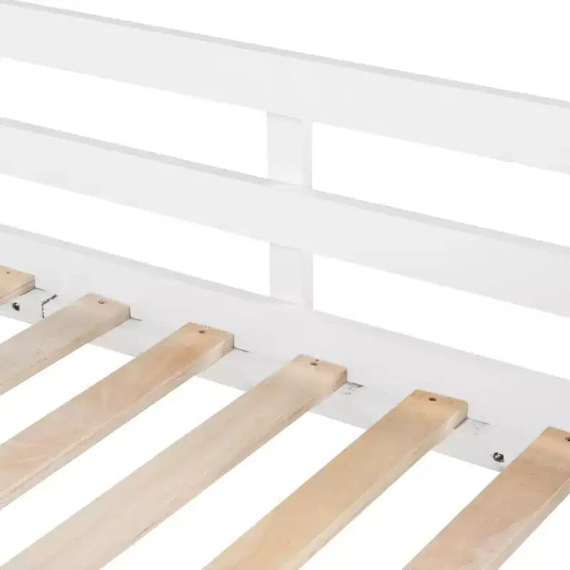 Twin Size Loft Bed with Slide and Fence for Kids' Room
