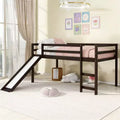 Luxystar Twin Size Loft Bed with Slide and Fence for Kids' Room