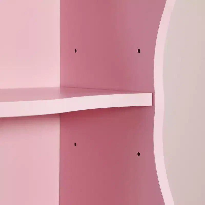7-Tier Freestanding Bookcase with Wavy Border Design, Adjustable Shelves & Detachable Units
