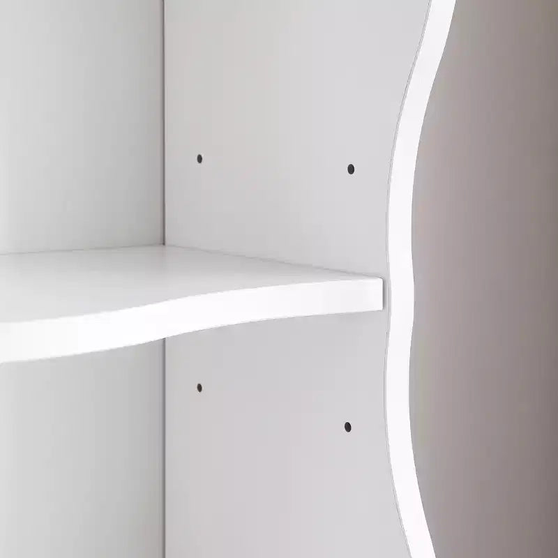 7-Tier Freestanding Bookcase with Wavy Border Design, Adjustable Shelves & Detachable Units