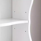 Bibliothèque autoportante à 7 niveaux avec bords ondulés, étagères réglables et unités détachables