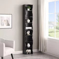 7-Tier Freestanding Bookcase with Wavy Border Design, Adjustable Shelves & Detachable Units