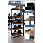 Étagère de rangement pliable en bois à 4 niveaux - Chariot de cuisine extensible avec roulettes verrouillables, étagères de garage robustes, capacité de charge de 45 kg