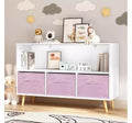 2-Tier Kids Bookshelf with Foldable Fabric Drawers