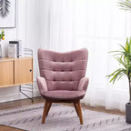 Fauteuil d'appoint capitonné moderne avec ottoman, fauteuil à dossier haut rembourré pour salon ou chambre à coucher