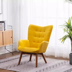 Fauteuil d'appoint capitonné moderne avec ottoman, fauteuil à dossier haut rembourré pour salon ou chambre à coucher