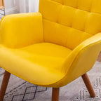 Fauteuil d'appoint capitonné moderne avec ottoman, fauteuil à dossier haut rembourré pour salon ou chambre à coucher