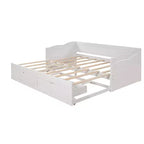 Lit de repos moderne en bois avec lit gigogne et 2 tiroirs de rangement pour salon