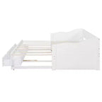Lit de repos moderne en bois avec lit gigogne et 2 tiroirs de rangement pour salon