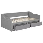 Lit de repos moderne en bois avec lit gigogne et 2 tiroirs de rangement pour salon