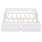 Lit de repos moderne en bois avec lit gigogne et 2 tiroirs de rangement pour salon