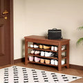 TUYOHW 550lb Load-Bearing Solid Wood Shoe Bench, Heavy-Duty Front Door Shoe Rack, Multi-place Shoe Organizer for Entryway Corridor Aisle