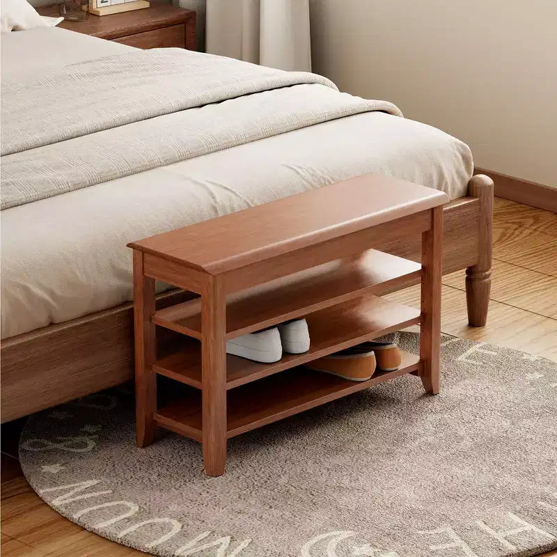 550lb Load-Bearing Solid Wood Shoe Bench with Storage – Heavy-Duty Entryway Shoe Rack