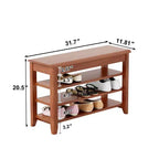 Banc à Chaussures en Bois Massif avec Rangement, Charge Maximale 250 kg – Meuble d'Entrée Robuste