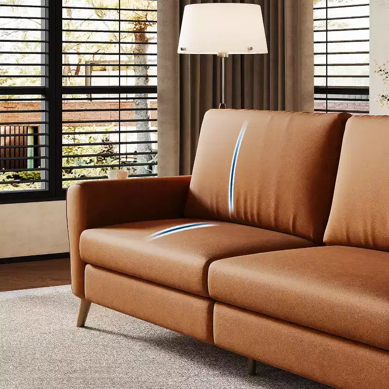3 Seater Sofa with Wide Armrests, Wood Legs & Deep Seats