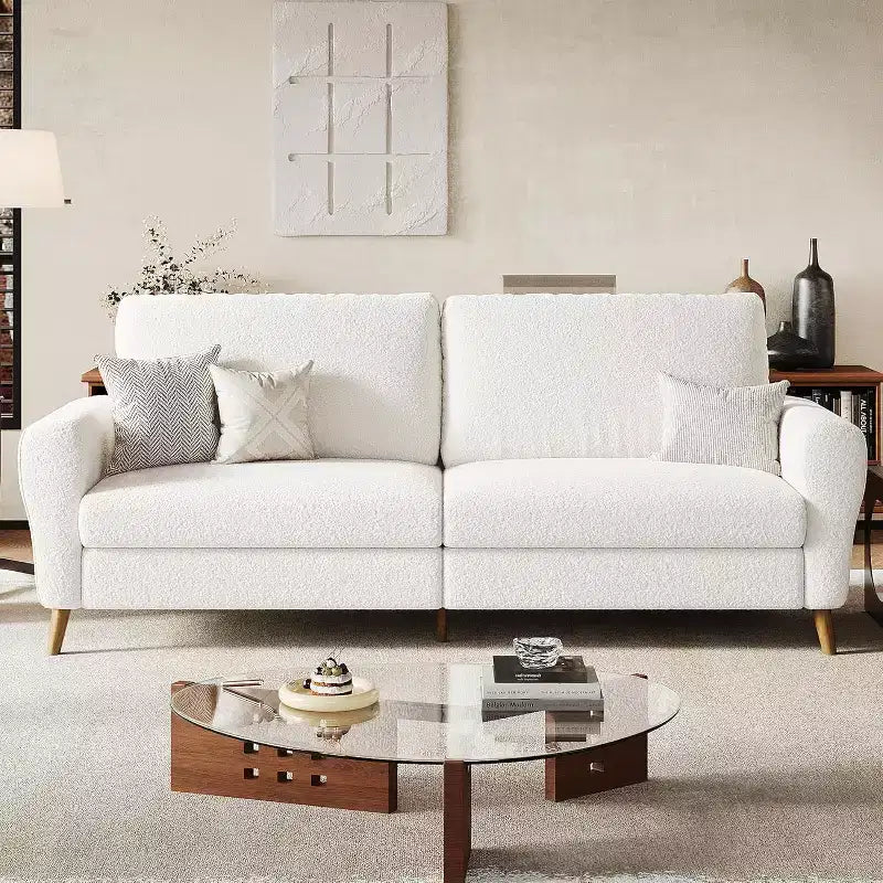3 Seater Sofa with Wide Armrests, Wood Legs & Deep Seats