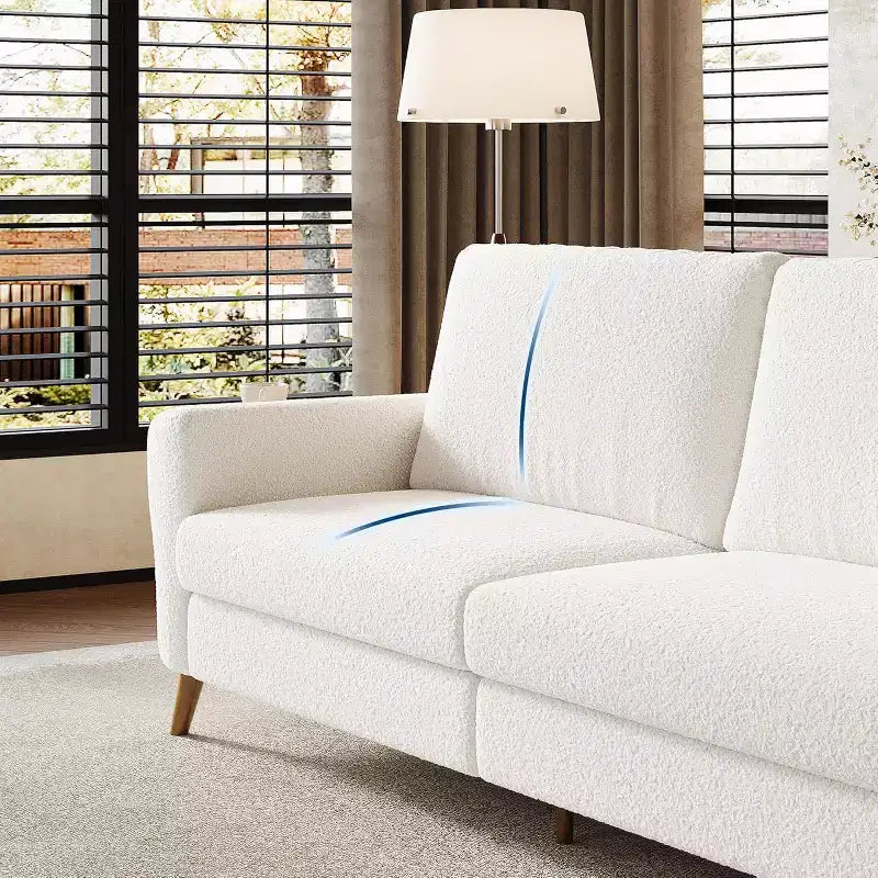 3 Seater Sofa with Wide Armrests, Wood Legs & Deep Seats