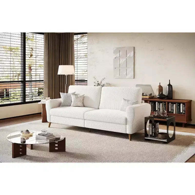 3 Seater Sofa with Wide Armrests, Wood Legs & Deep Seats
