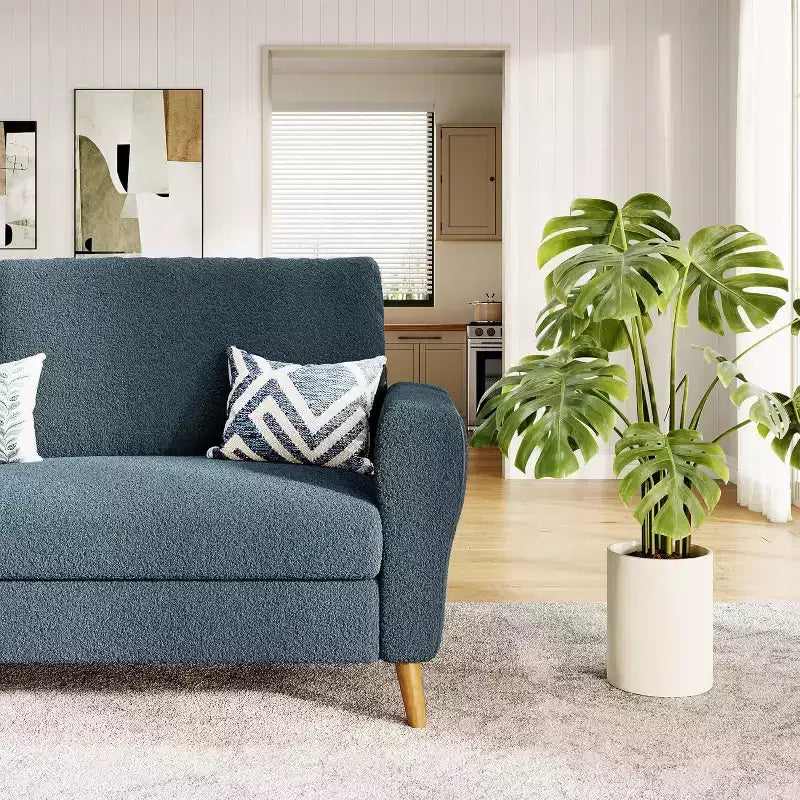 3 Seater Sofa with Wide Armrests, Wood Legs & Deep Seats