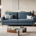 3 Seater Sofa with Wide Armrests, Wood Legs, Deep Seats, Mid-Century Modern Loveseat Sofa for Small Spaces, Easy Assembly