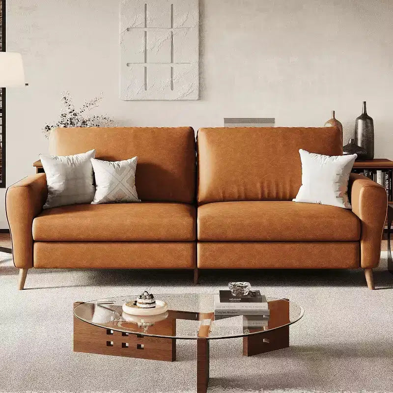 3 Seater Sofa with Wide Armrests, Wood Legs & Deep Seats