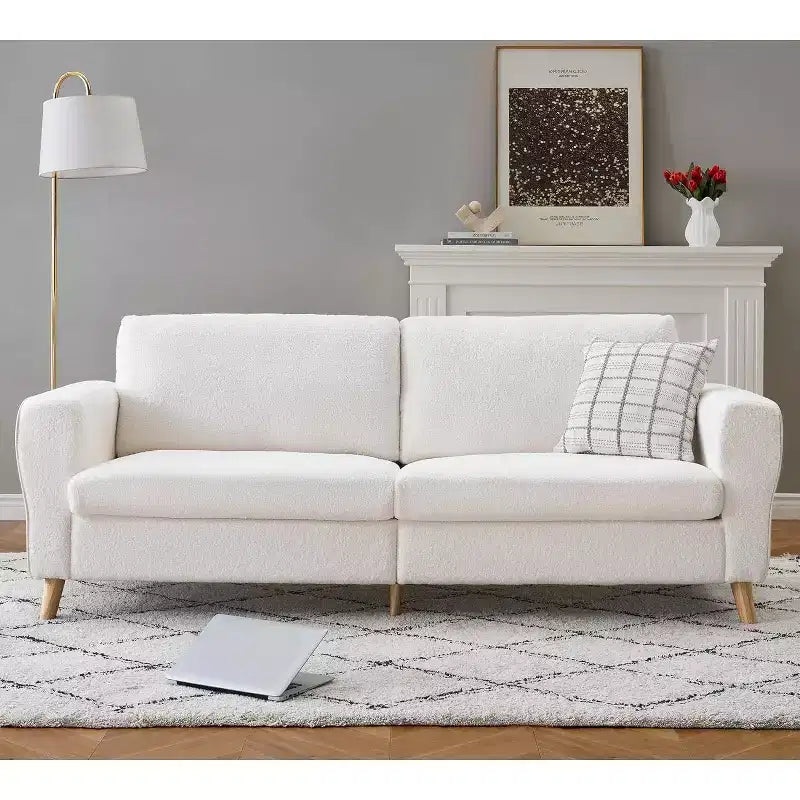 3 Seater Sofa with Wide Armrests, Wood Legs & Deep Seats