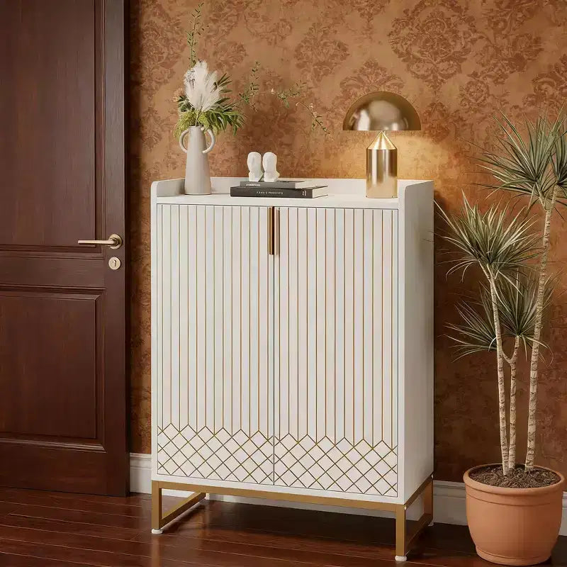 Modern Shoe Cabinet with Doors, 5-Tier Modern Shoe Rack Organizer