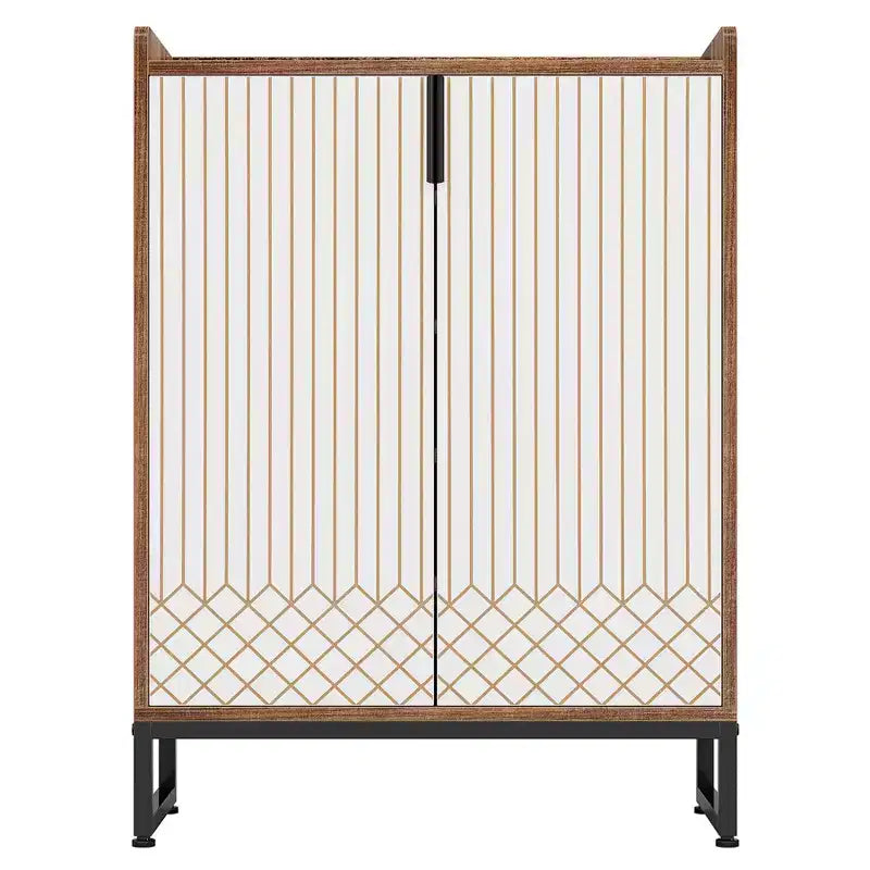 Modern Shoe Cabinet with Doors, 5-Tier Modern Shoe Rack Organizer