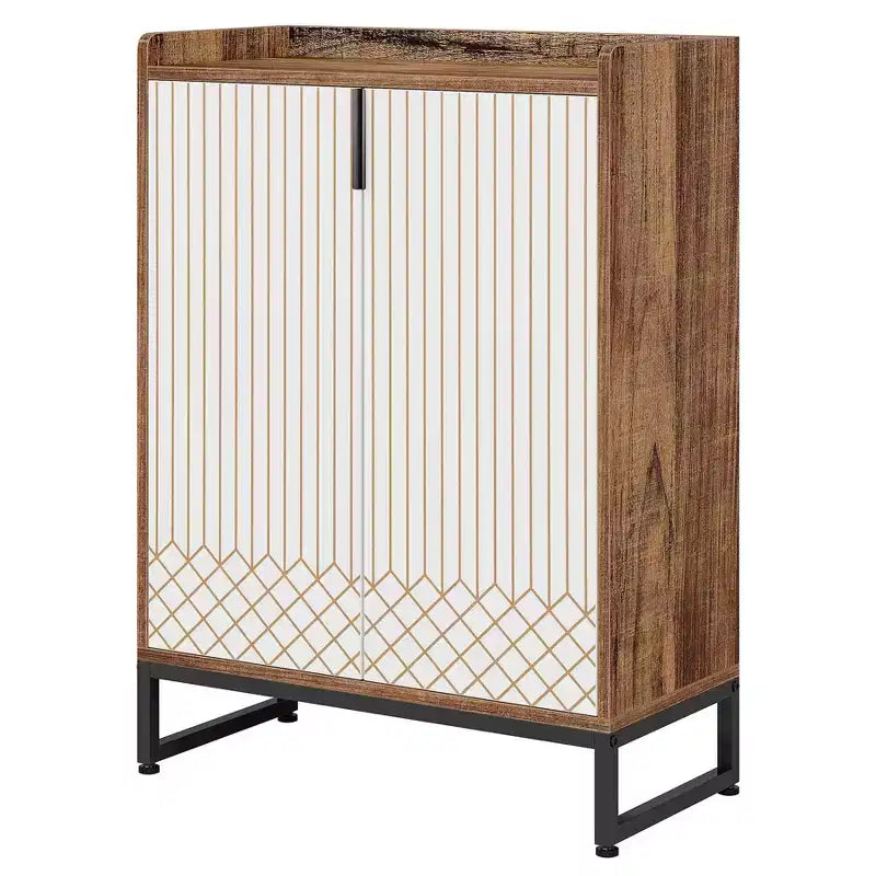 Modern Shoe Cabinet with Doors, 5-Tier Modern Shoe Rack Organizer