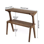 Table d'appoint en bois massif, table de chevet à 2 niveaux avec étagère de rangement