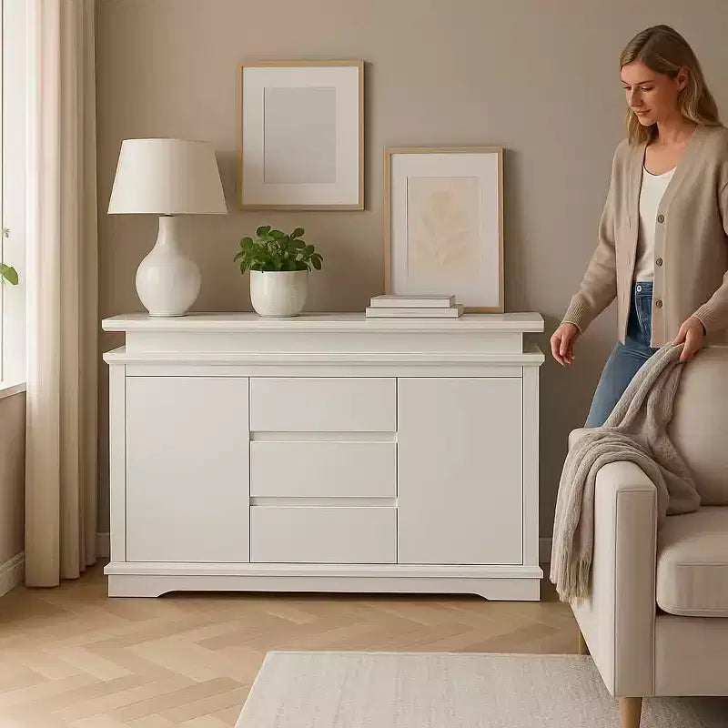 5-Drawer Nightstand Farmhouse Dresser with USB Charging Port, Modern End Table for Bedroom