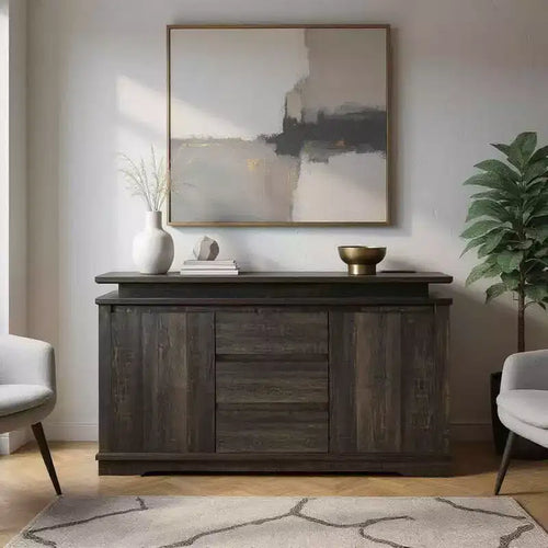 5-Drawer Nightstand Farmhouse Dresser with USB Charging Port, Modern End Table for Bedroom