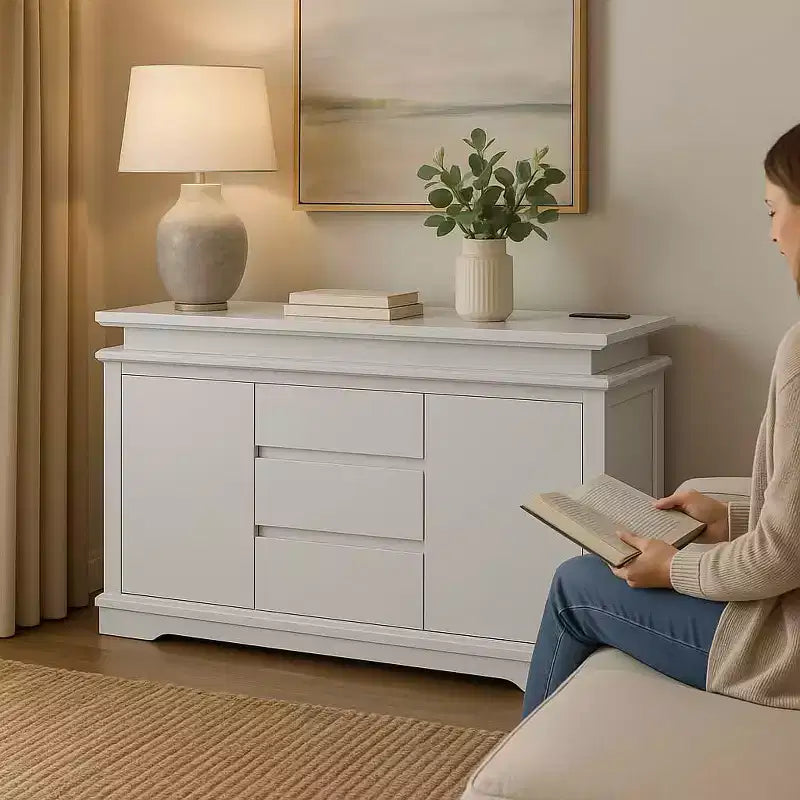 5-Drawer Nightstand Farmhouse Dresser with USB Charging Port, Modern End Table for Bedroom