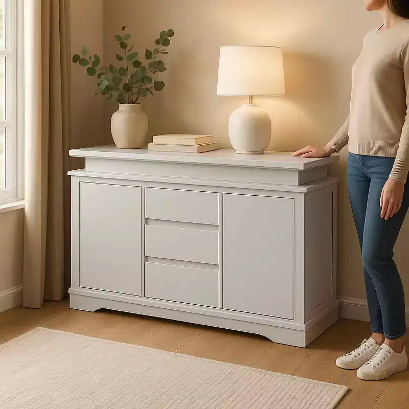 5-Drawer Nightstand Farmhouse Dresser with USB Charging Port, Modern End Table for Bedroom