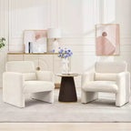 Fauteuil en chenille avec accoudoirs et oreiller lombaire – Canapé simple pour salon, chambre, bureau ou appartement