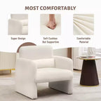 Fauteuil en chenille avec accoudoirs et oreiller lombaire – Canapé simple pour salon, chambre, bureau ou appartement